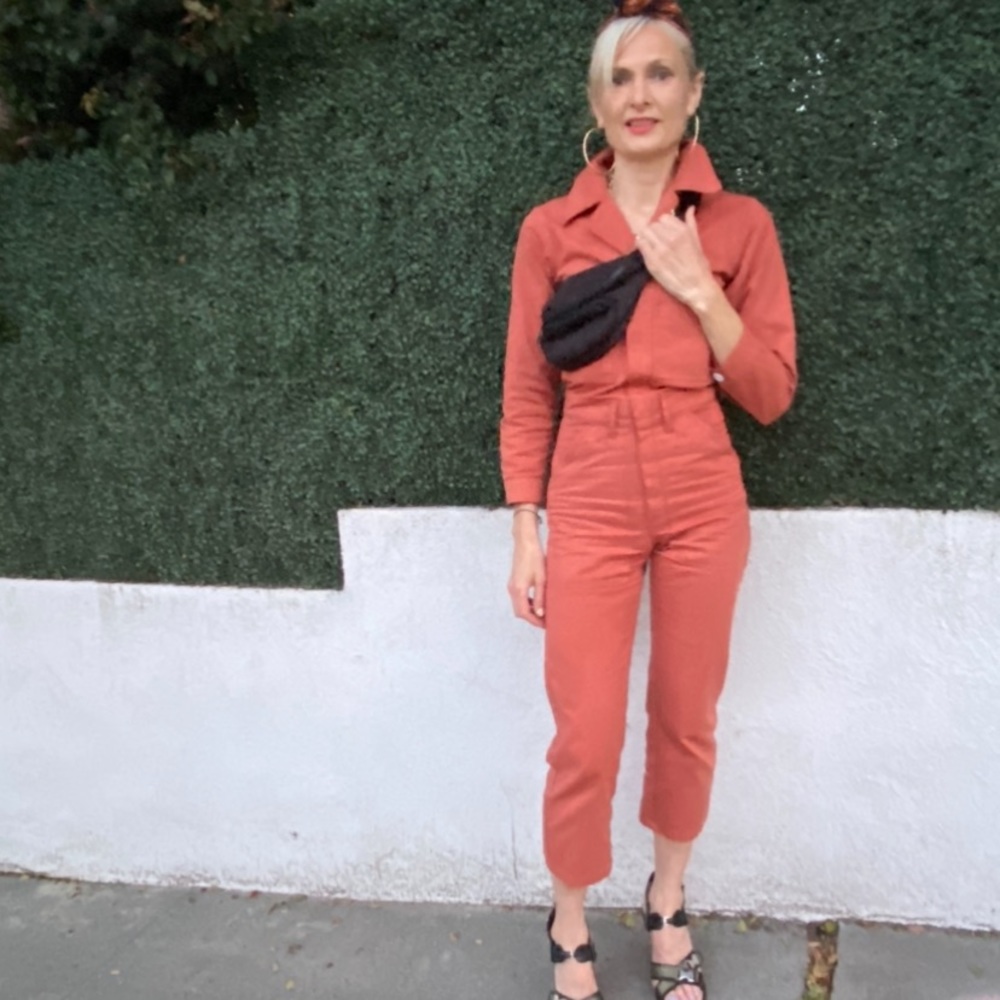 BIG BUD PRESS long sleeved brick Jumpsuit.